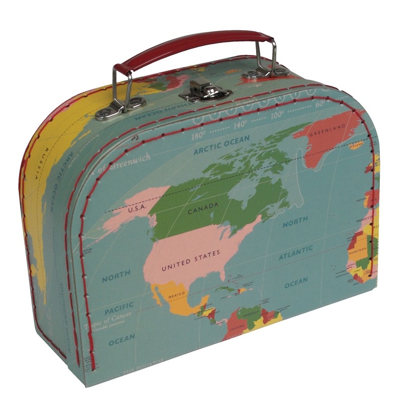 Tomaat Toneelschrijver Recensie Koffertje met wereldkaart - groot | Rex London | 5027455402000 |  Reisboekwinkel De Zwerver