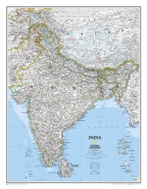 Wandkaart India, 60 x 77 cm | National Geographic