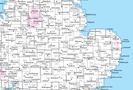 Overzichtskaart Explorer 25.000 topografische kaarten Midden Engeland - Midlands
