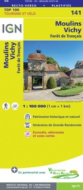 Fietskaart - Wegenkaart - landkaart 141 Moulins - Vichy | IGN - Institut Géographique National