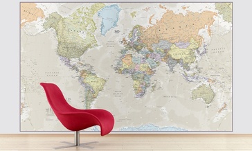 Wereldkaart Classic politiek, 232 x 158 cm als behang | Maps International