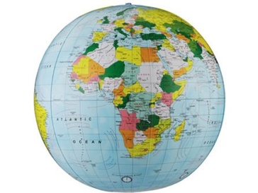 Opblaasbare wereldbol - globe Aarde Politiek (XL) | World Globes