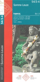Topografische kaart - Wandelkaart 54/3-4 Topo25 Somme-Leuze | NGI - Nationaal Geografisch Instituut