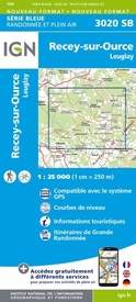 Topografische kaart - Wandelkaart 3020SB Recey-sur-Ource | IGN - Institut Géographique National