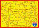 Wegenkaart - landkaart 07 South Central USA -Kansas, Missouri, Oklahoma, Arkansas, Illinios | Hallwag
