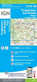Wandelkaart - Topografische kaart 2734SB Allègre, La Chaise-Dieu, Craponne-sur-Arzon | IGN - Institut Géographique National