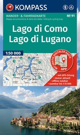 Wandelkaart 91 Lago di Como - Lago di Lugano | Kompass