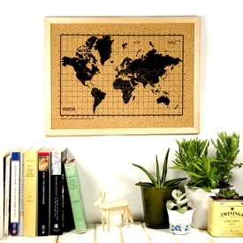 Wereldkaart van kurk World Map Corkboard (Small) | Milimetrado