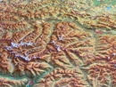 Reliëfkaart Tirol met voelbaar 3D reliëf | 77 x 75 cm | GeoRelief