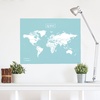 Wereldkaart van kurk Woody Map XL Color Blauw - Wit | Miss Wood