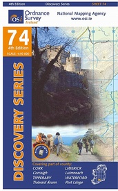 Topografische kaart - Wandelkaart 74 Discovery Cork, Limerick, Tipperary, Waterford | Ordnance Survey Ireland
