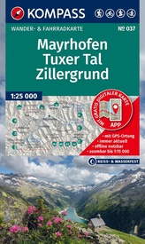 Wandelkaart 037 Mayrhofen - Tuxer Tal - Zillergrund | Kompass