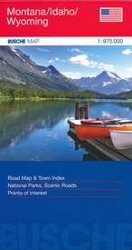 Wegenkaart - landkaart Montana - Idaho - Wyoming | Busche Map