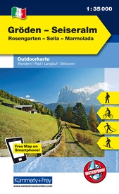 Wandelkaart - Fietskaart 4 Outdoorkarte IT Gröden - Seiseralm | Kümmerly & Frey