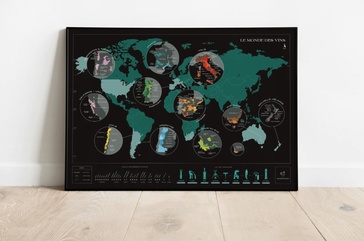 Scratch Map -   Monde - Wereld Carte du vin | Wijnkaart | 70x 50 cm | 1020 Dégustations