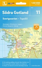 Topografische kaart - Wandelkaart 11 Sverigeserien Södra Gotland | Norstedts