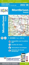 Wandelkaart - Topografische kaart 2832SB Montbrison - Veauche | IGN - Institut Géographique National