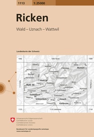 Wandelkaart - Topografische kaart 1113 Ricken | Swisstopo