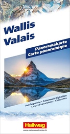 Wegenkaart - landkaart Wallis Vallais Panoramakaar | Hallwag