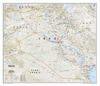 Wandkaart Iraq - Irak 72 x 62cm