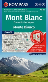 Wandelkaart 85 Mont Blanc - Monte Bianco | Kompass
