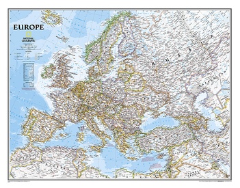 Wandkaart Europa, politiek, 114 x 88 cm