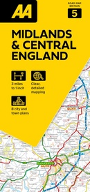 Wegenkaart - landkaart 5 Road Map Britain Midlands & Engeland Centraal | AA Publishing
