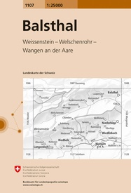 Wandelkaart - Topografische kaart 1107 Balsthal | Swisstopo