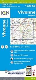 Wandelkaart - Topografische kaart 1728SB Vivonne - Lusignan | IGN - Institut Géographique National
