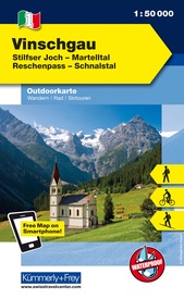Wandelkaart - Fietskaart 1 Outdoorkarte IT Vinschgau | Kümmerly & Frey