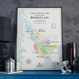 Poster Bordeaux Carte des vins | 50 x 70 cm | La carte des vins