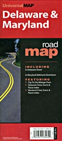 Wegenkaart - landkaart - Digitale kaart Delaware, Maryland & Washington D.C | Universal maps