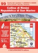 Wandelkaart 99 Colline di Rimini, Repubblica di San Marino | L'Escursionista editore