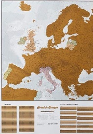 Scratch Map Europe travel edition | 30 x. 42 cm | Maps International