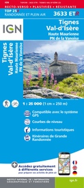 Wandelkaart - Topografische kaart 3633ETR Tignes - Val d'Isère | IGN - Institut Géographique National