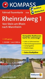 Fietskaart 7008 Rheinradweg 1 | Kompass