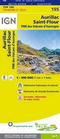 Fietskaart - Wegenkaart - landkaart 155 Aurillac - Mauriac - St. Flour - PNR des Volcans d'Auvergne | IGN - Institut Géographique National