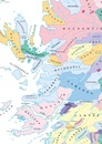 Historische Kaart Tartans Map of Scotland | Collins