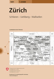 Wandelkaart - Topografische kaart 1091 Zürich | Swisstopo