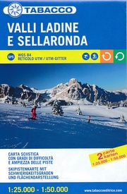 Wandelkaart - Topografische kaart 084 Ski kaart Valli Ladine e Sellaronda | Tabacco Editrice