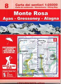 Wandelkaart 08 Val d'Ayas, Val di Gressoney, Monte Rosa | L'Escursionista editore