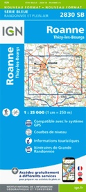Wandelkaart - Topografische kaart 2830SB Roanne – Thizy-les-Bourgs | IGN - Institut Géographique National