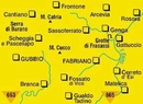 Wandelkaart 664 Gubbio - Fabriano | Kompass