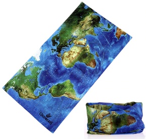 Travel Gadget Bandana Buff Halsdoek Col Colsjaal Wereld - World