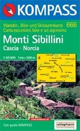 Wandelkaart 666 Monti Sibillini - Cascia - Norcia | Kompass