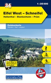 Wandelkaart 34 Outdoorkarte Eifel West - Schneifel | Kümmerly & Frey