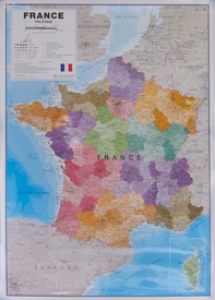 Wandkaart France Political Map | 118 x 84 cm | Maps International