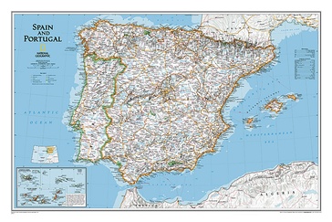 Wandkaart Spain - Spanje & Portugal, 83 x 55 cm | National Geographic