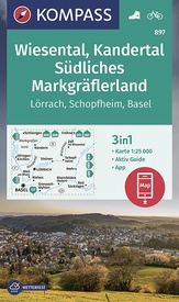 Wandelkaart 897 Wiesental - Kandertal - Südliches Markgräflerland | Kompass