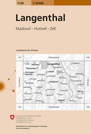 Wandelkaart - Topografische kaart 1128 Langenthal | Swisstopo